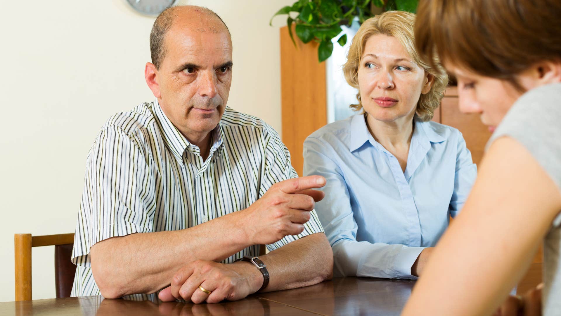 Man saying "I'm happy to talk about it, but not with this tone" to his adult kid.