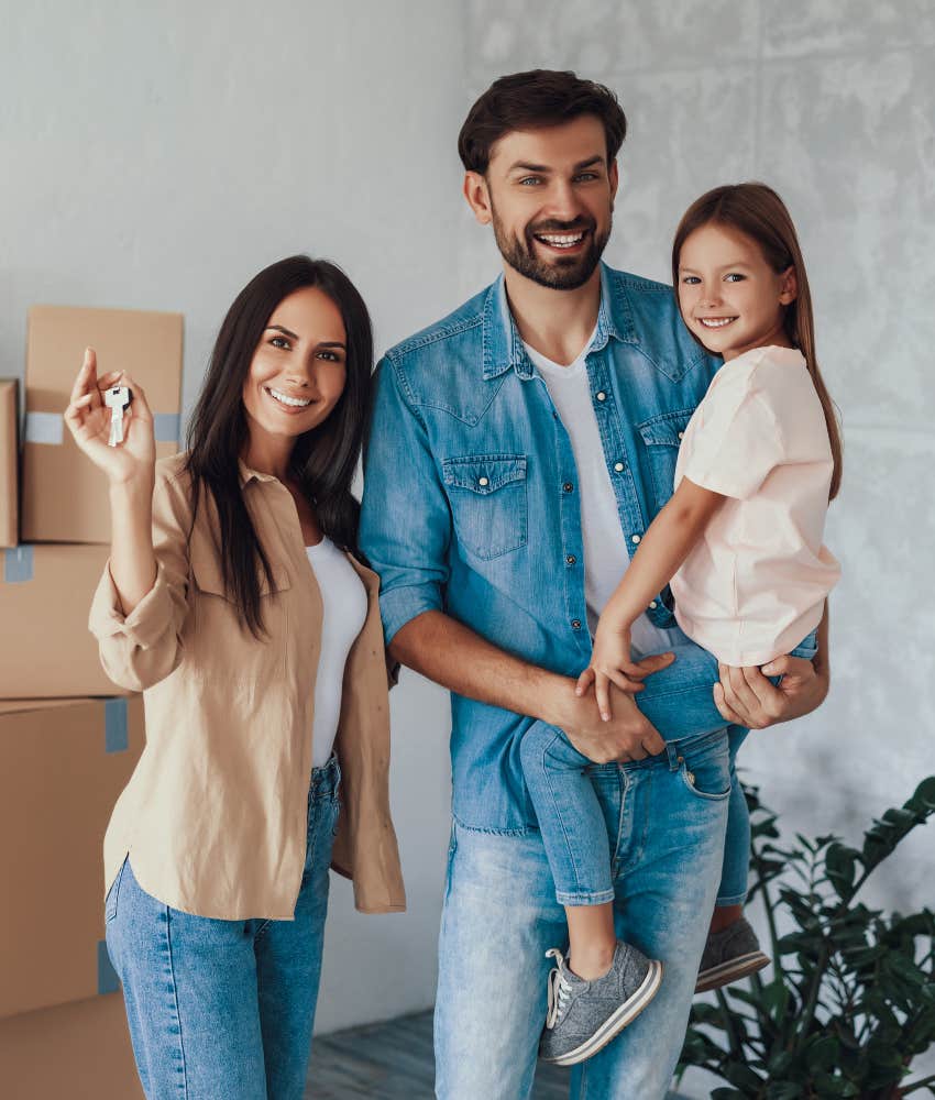 family moving into apartment