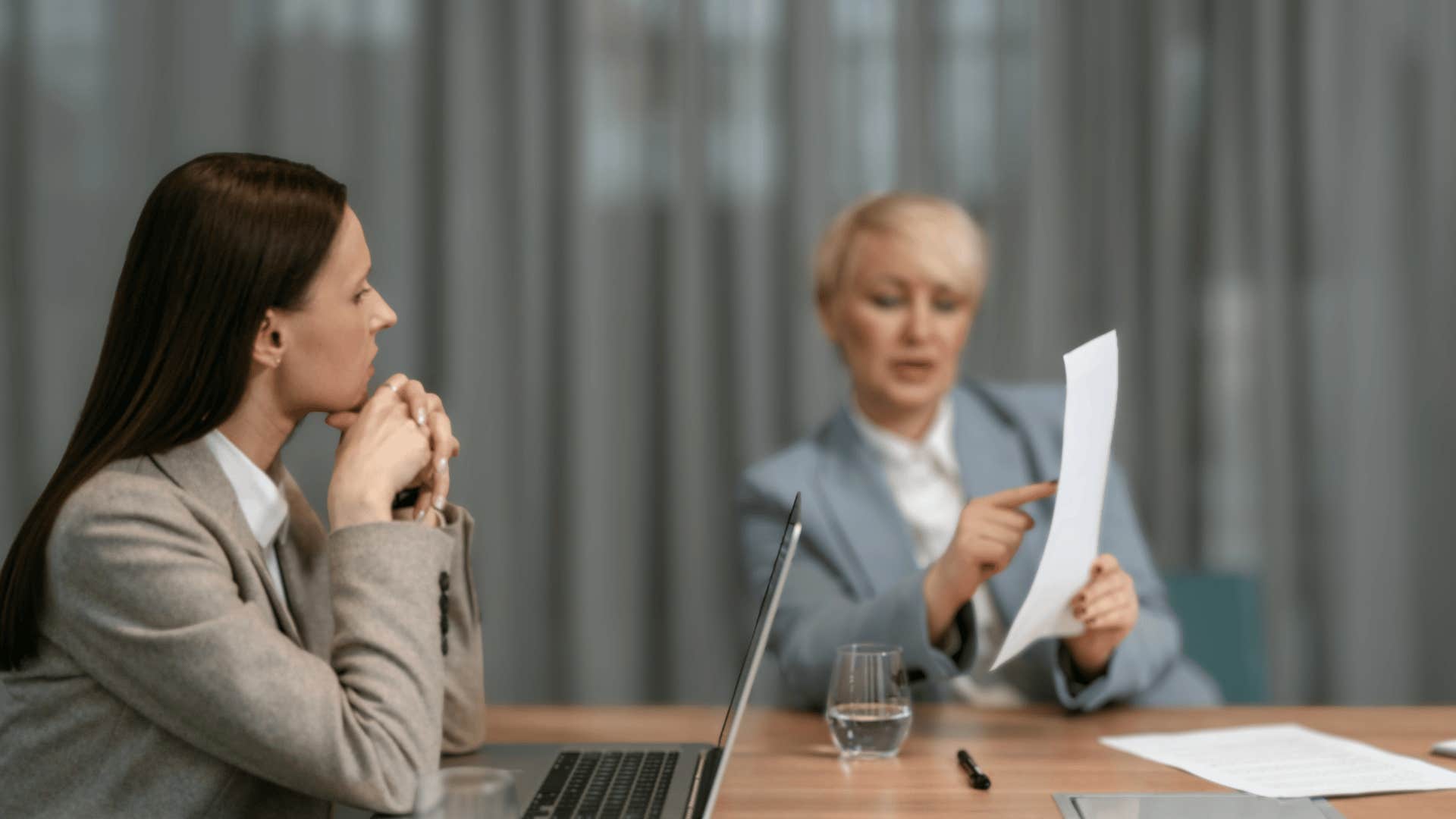 woman pausing before responding
