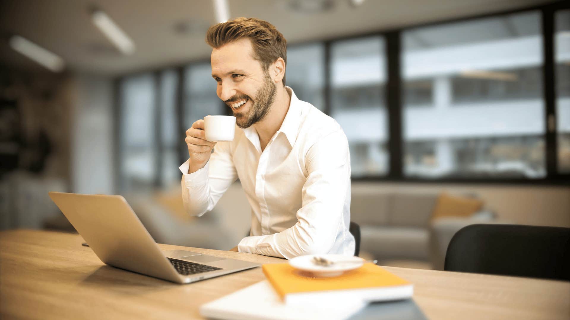 smiling professional man setting boundaries