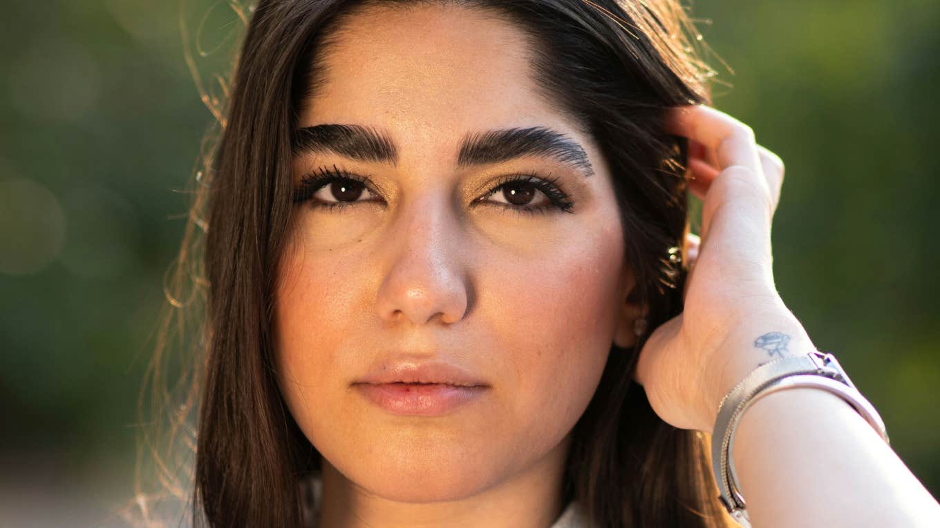 Woman has low self-esteem.