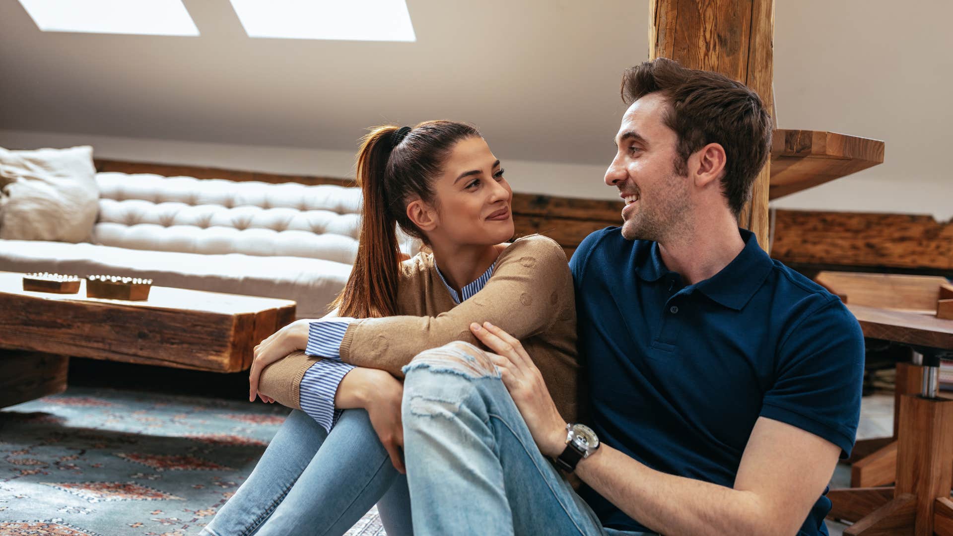 interested husband asking wife about her day