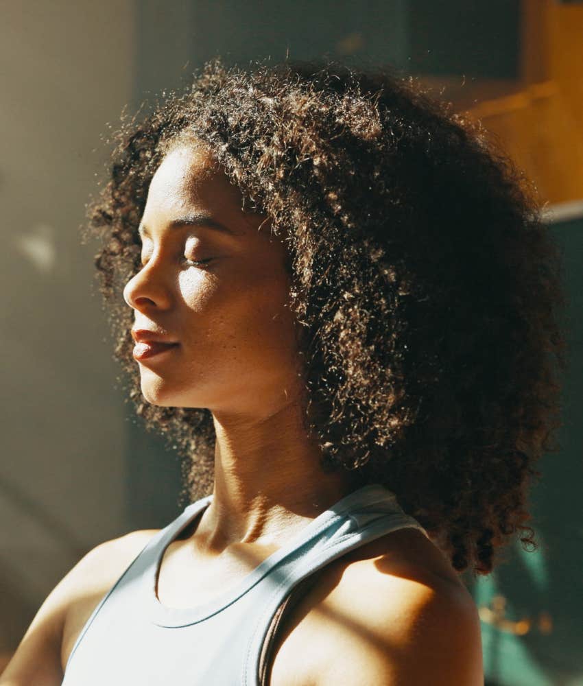Self aware person meditates showing habit of magical person