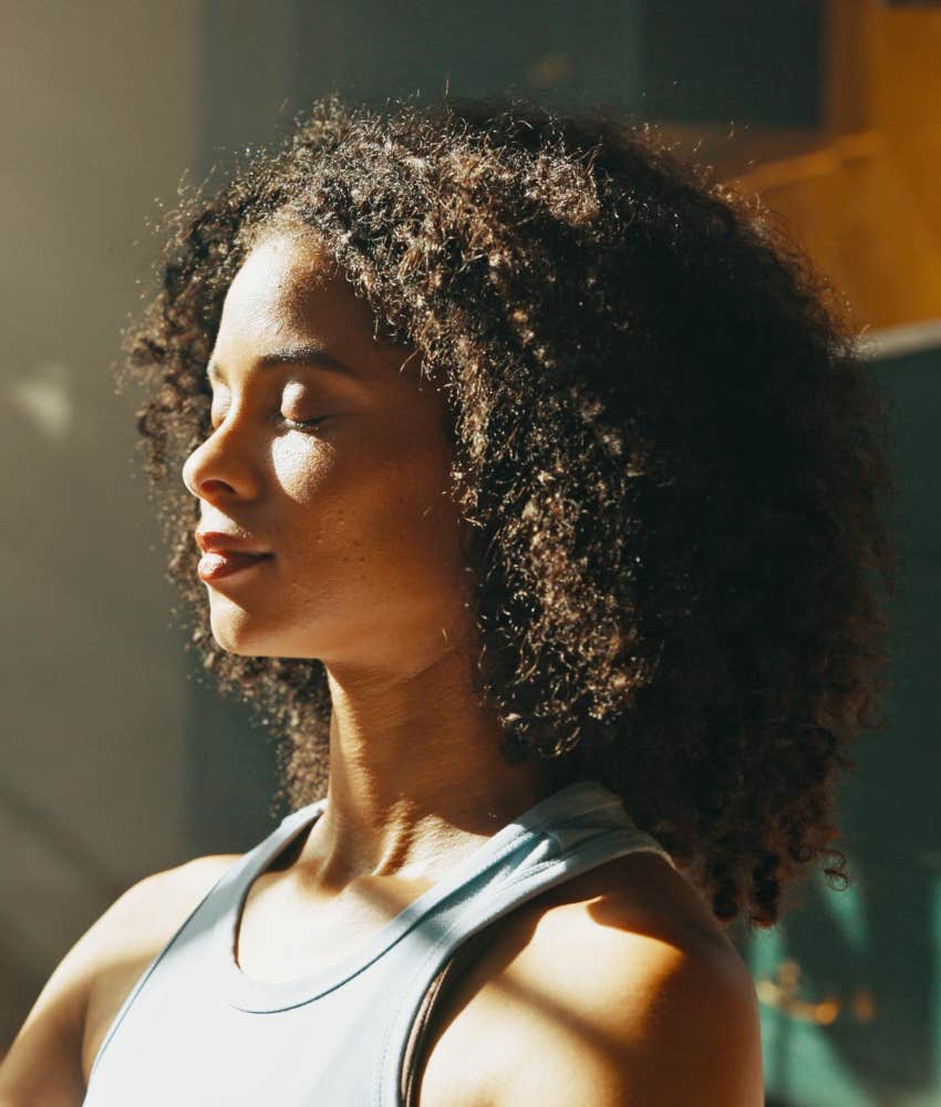 Calm person focuses on breath showing way to break cycle of anger