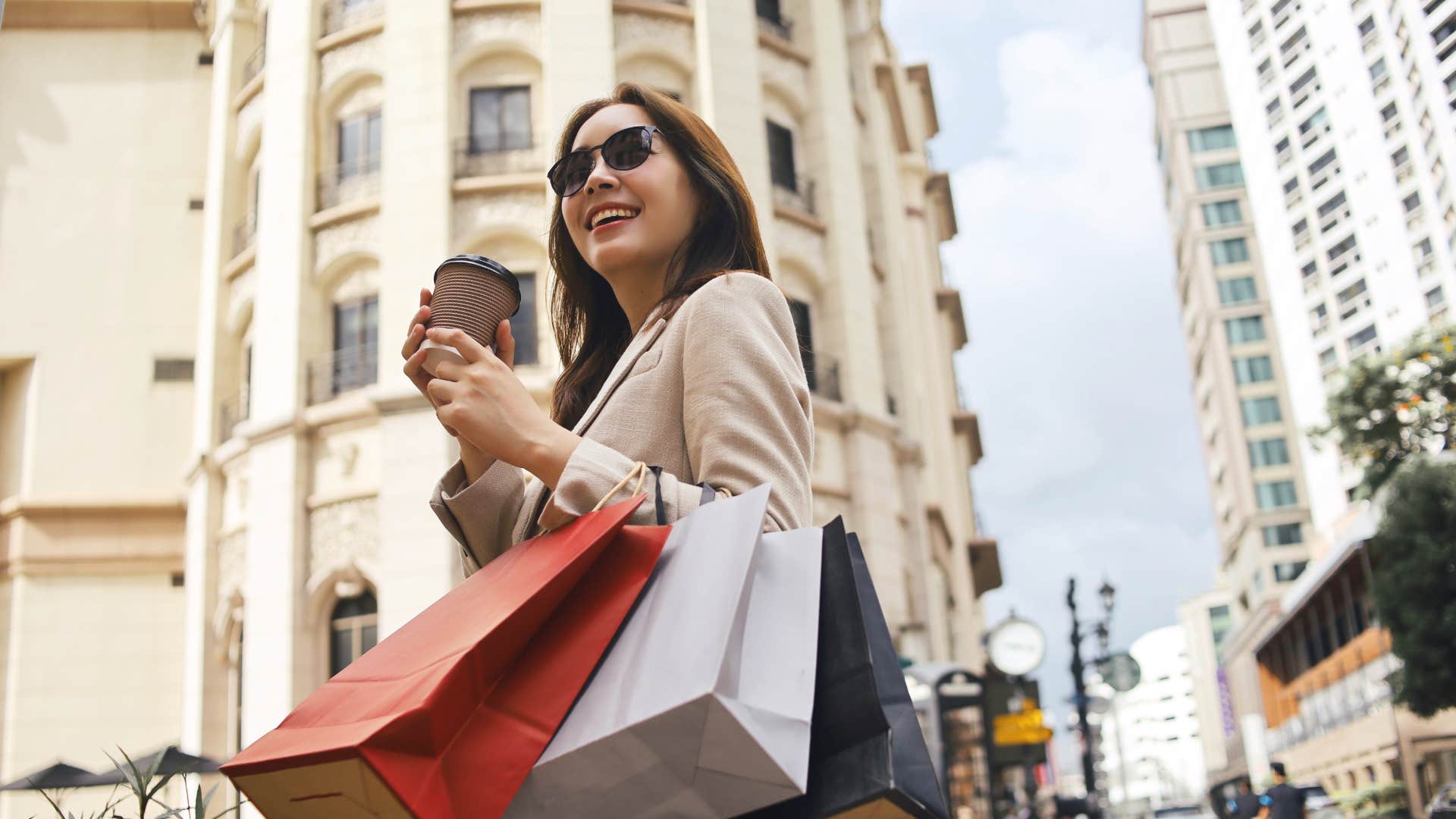 woman with money trouble as she loves shopping