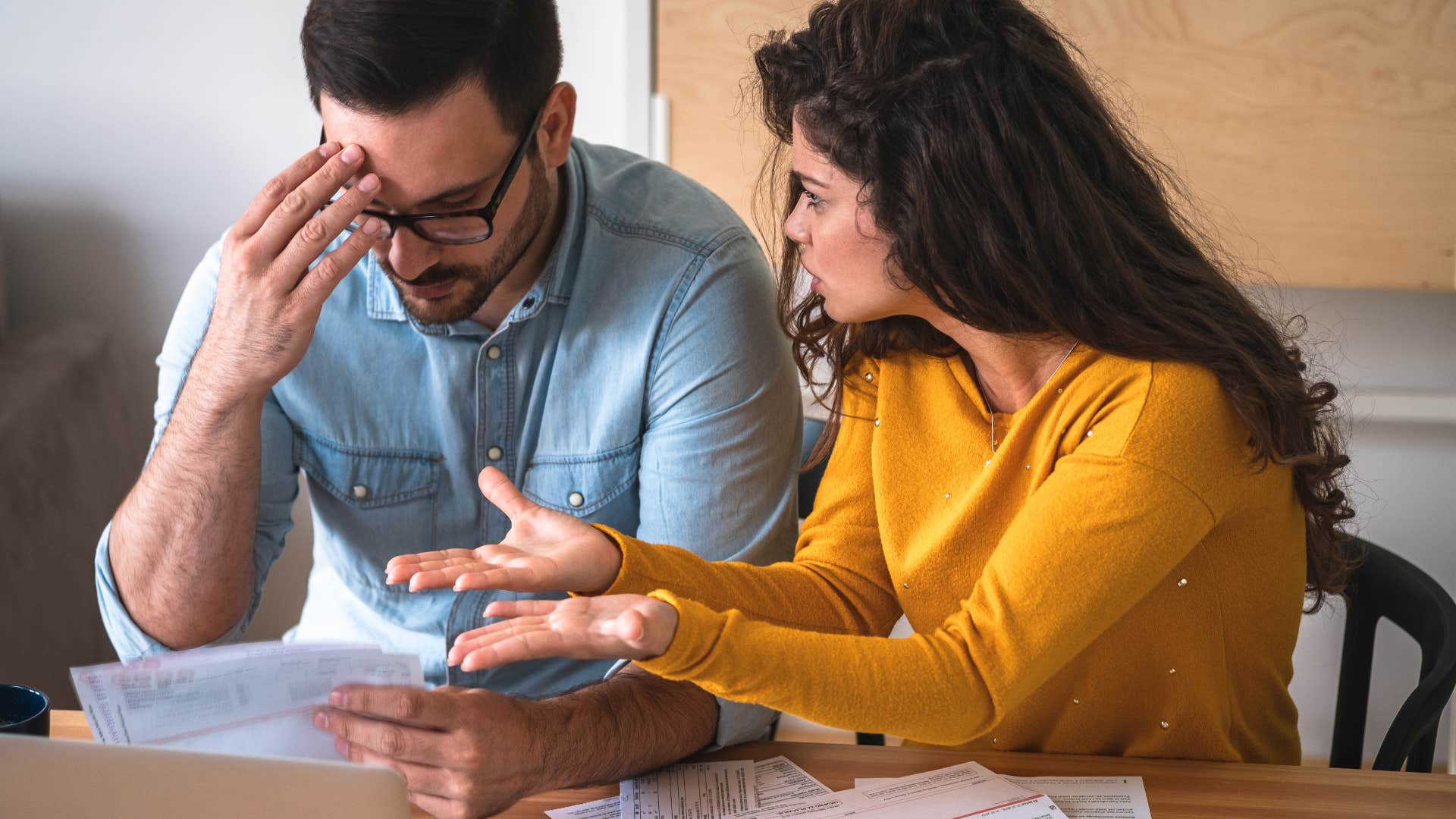 man with money trouble as he is secretive about money