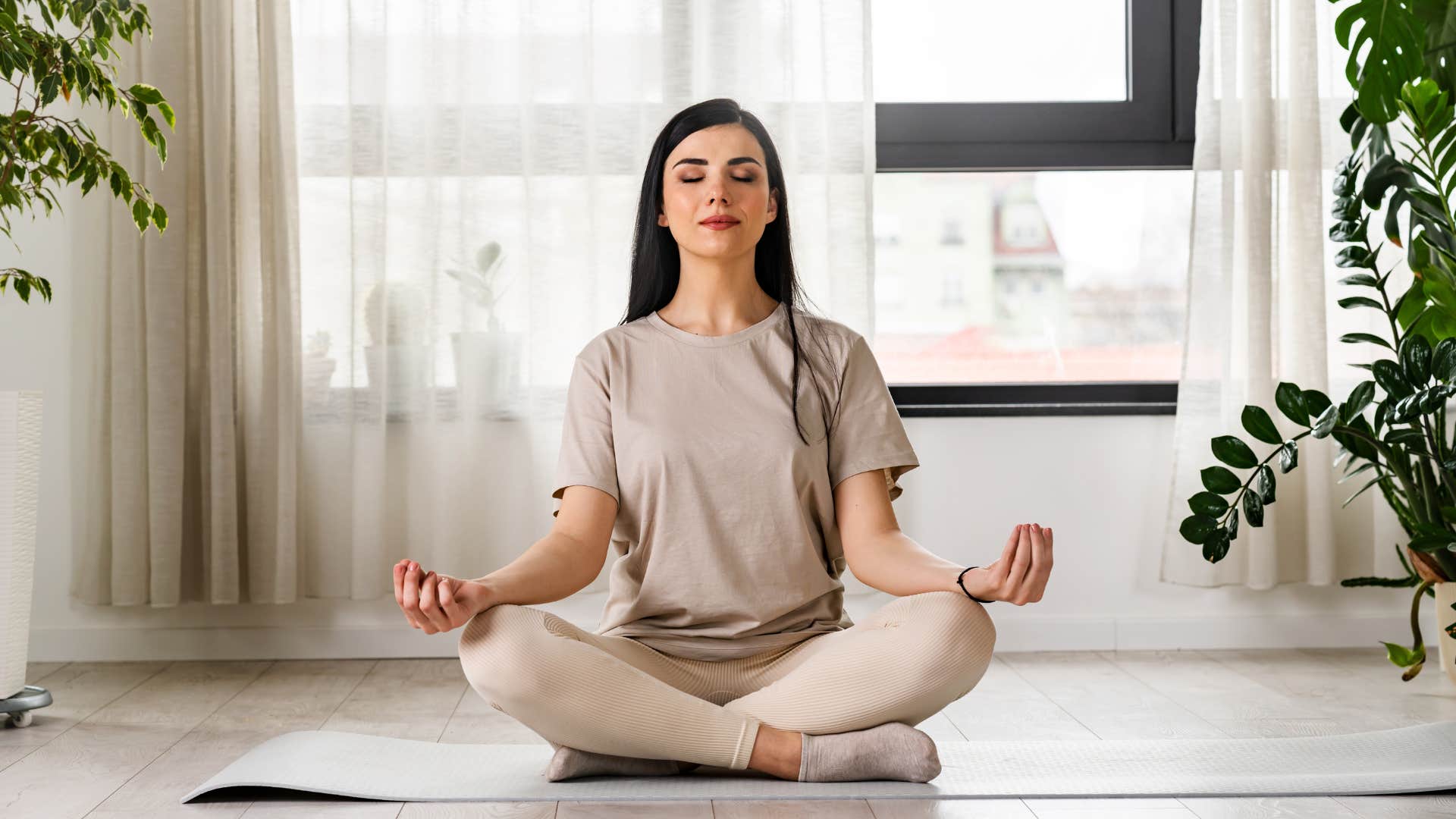 woman who has psychic intelligence as she meditates