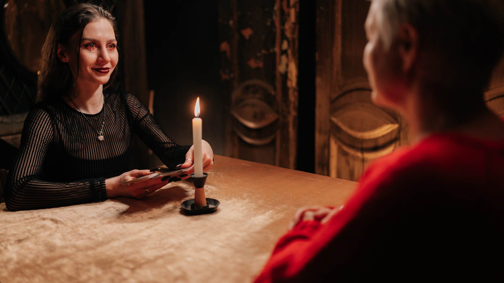 woman with psychic intelligence as she practices reading others energies