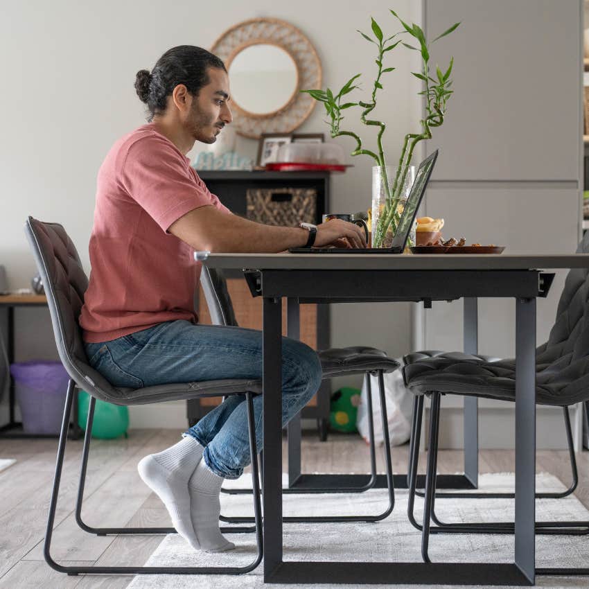 man who is happy because he blocks his time