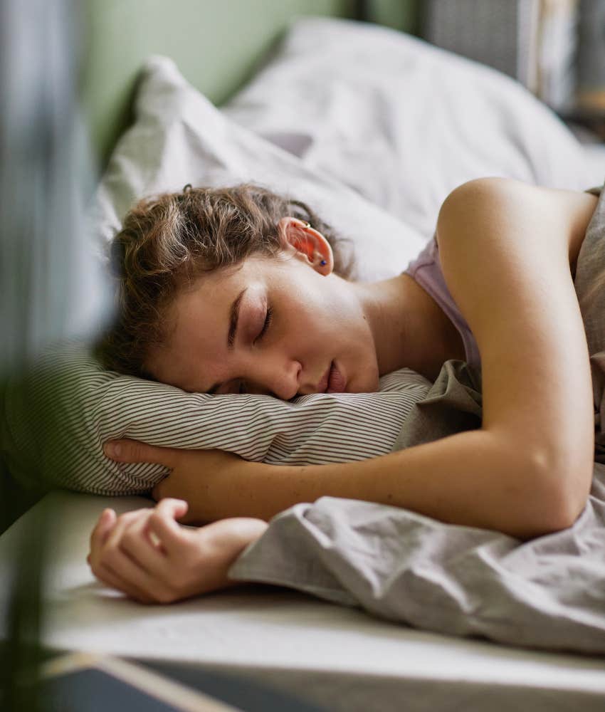 woman asleep in bed