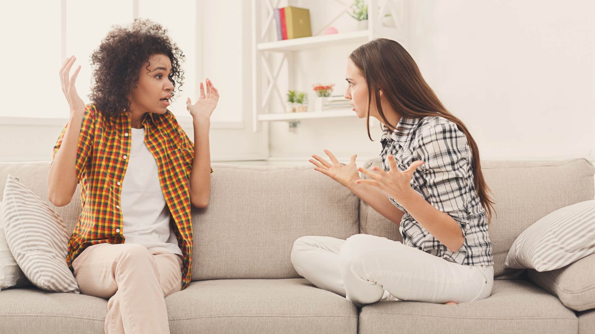 loser woman yelling at friend that everyone is jealous of her
