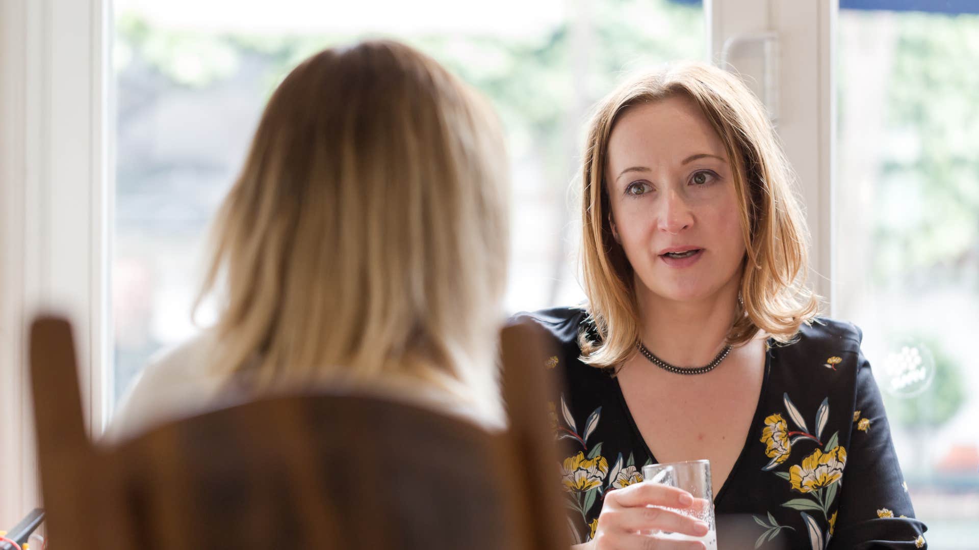 woman listening to friend talk about the small things