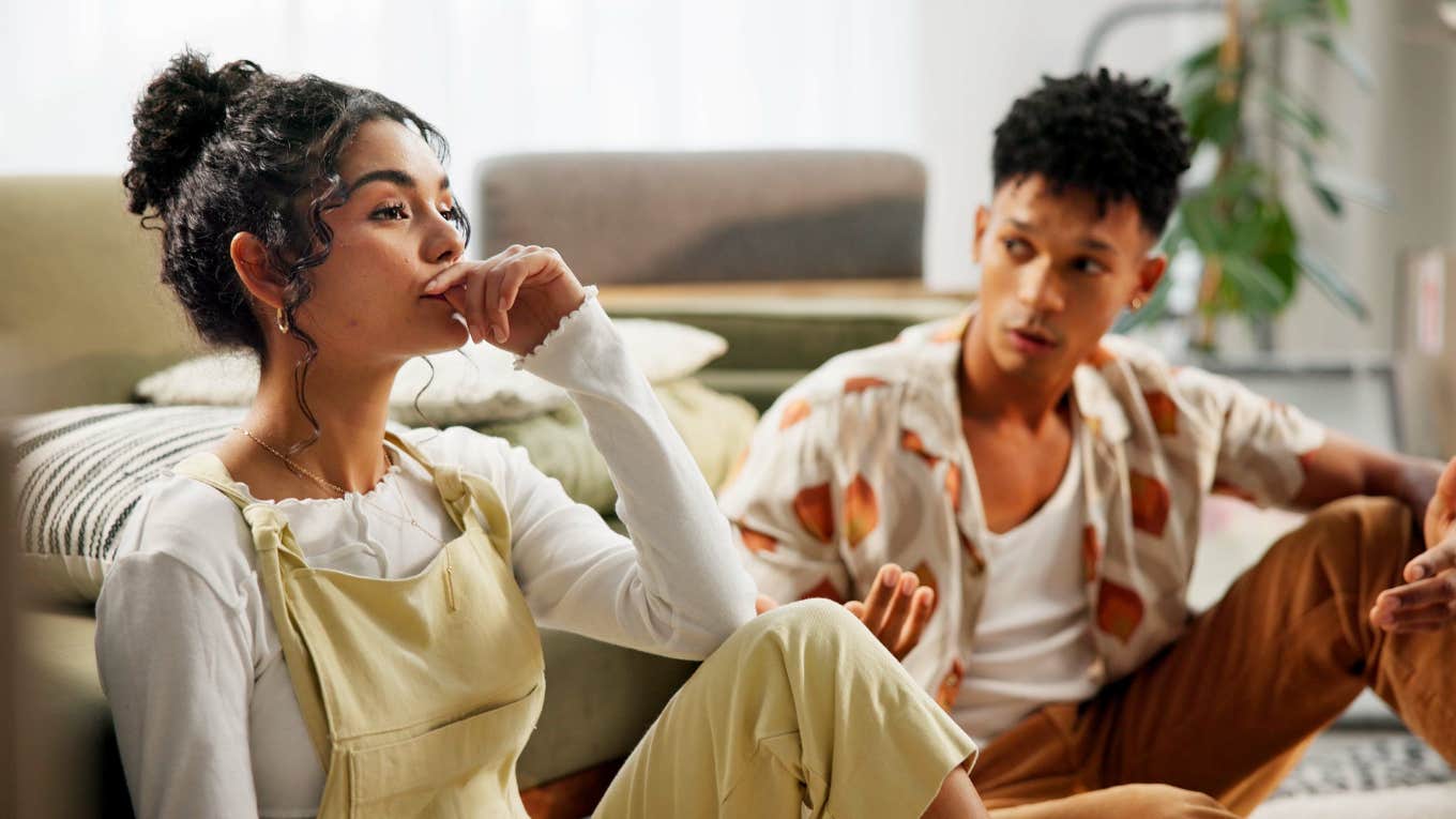 jealous man upset at how partner acts around other men