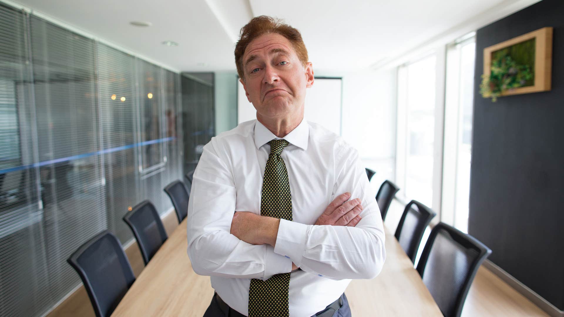 rich man overemphasizing how hard he works