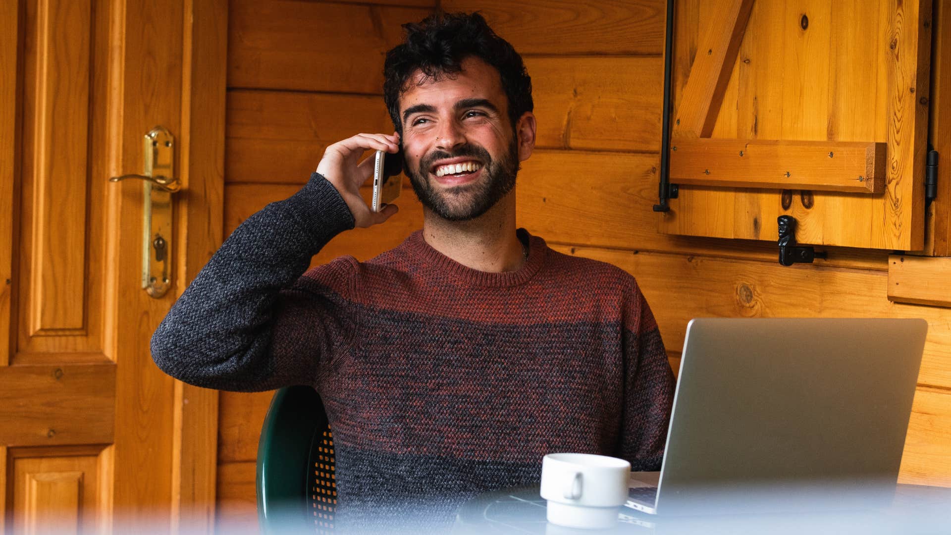 smart man saying tell me more about that on the phone