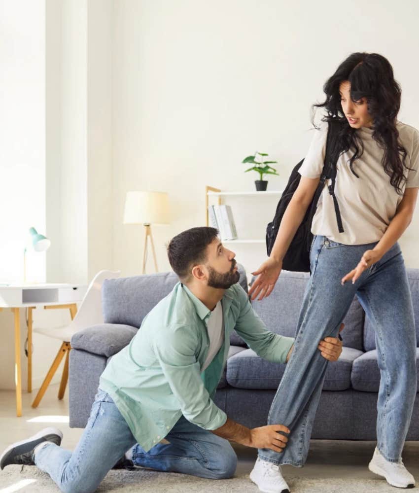 Man trying to control woman when they should be falling in love 