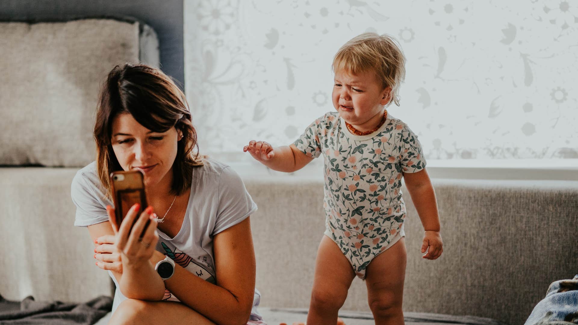 mom dismissing her child's crying