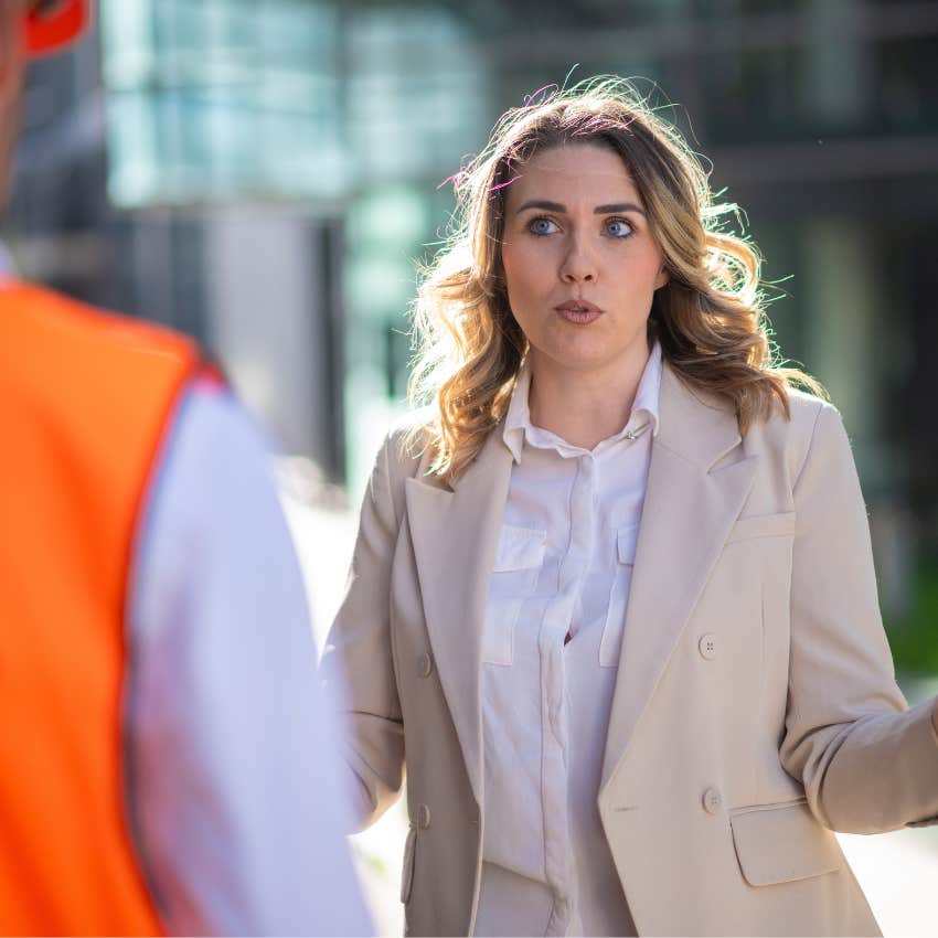 woman overcomplicating things with worker