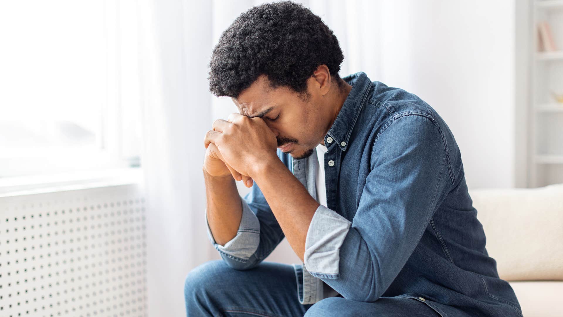 stressed man with compromised integrity