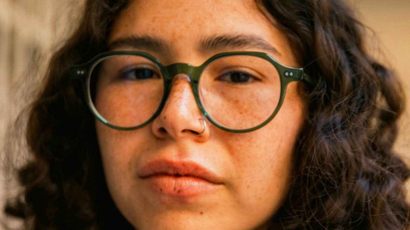 Woman avoids life with self-care.