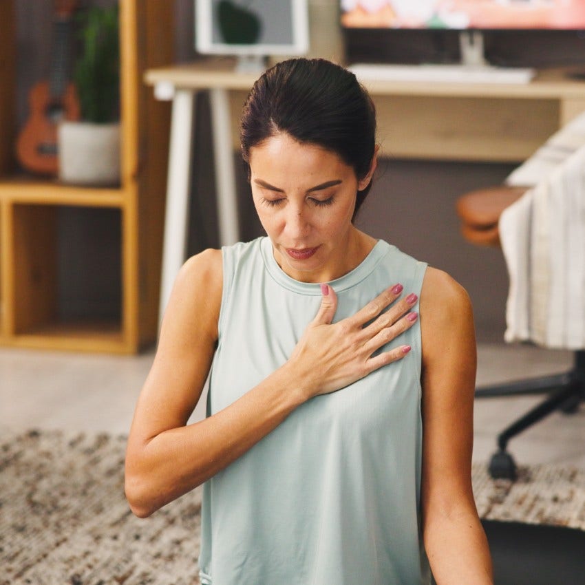 woman who calms down by dealing with panic triggers