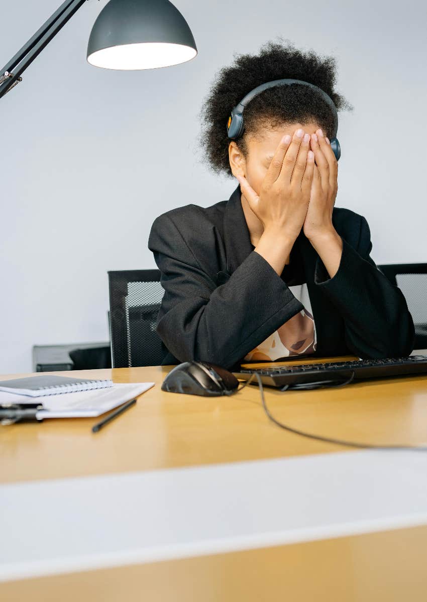 woman caught up in frustrating patterns at work