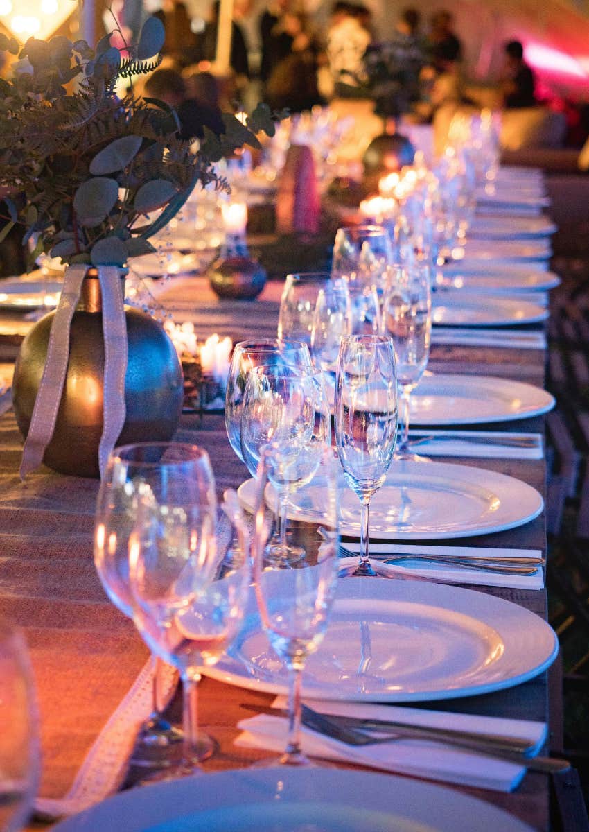 wedding table set up