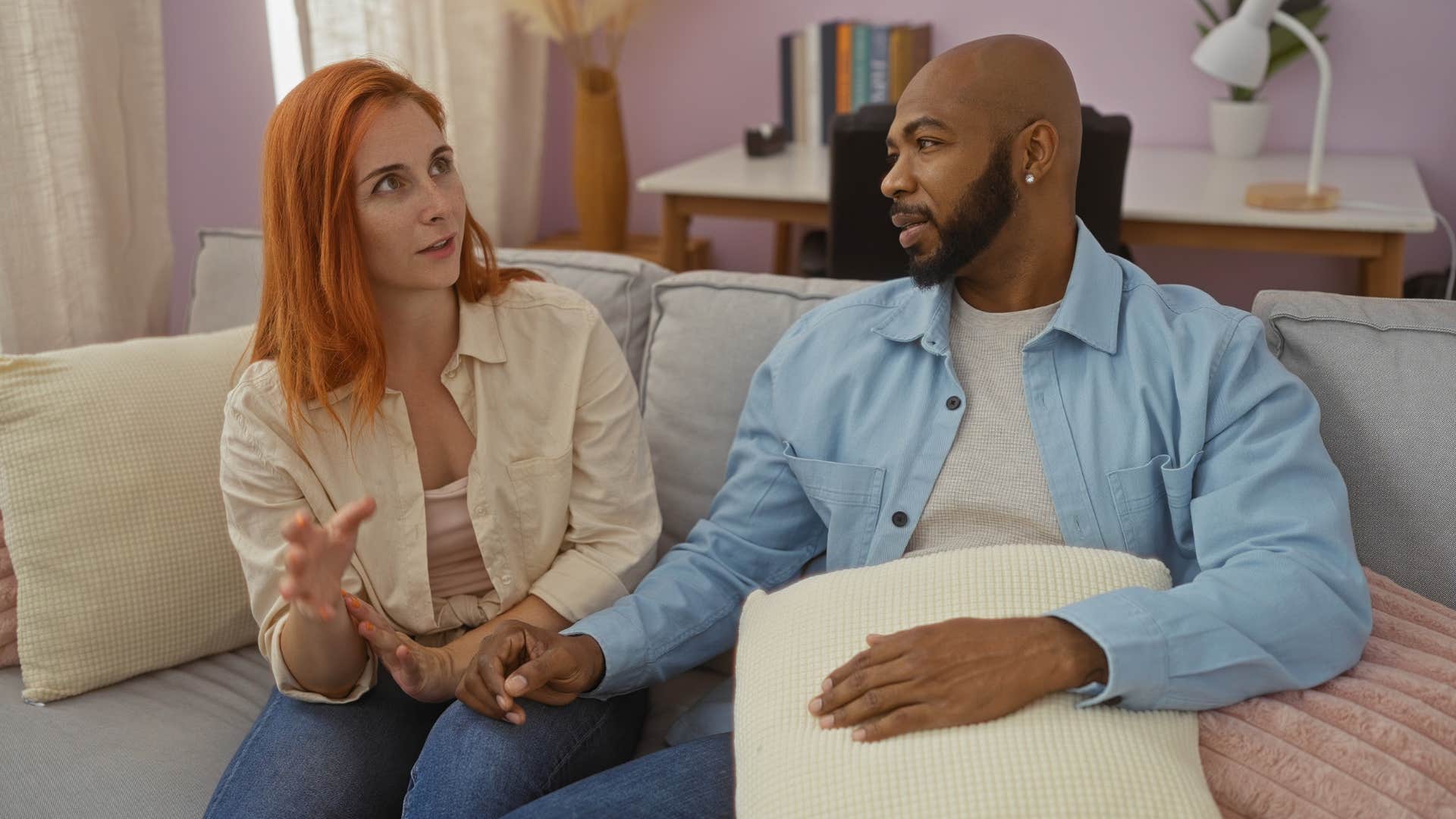 woman sticking to her boundaries in conversation with husband