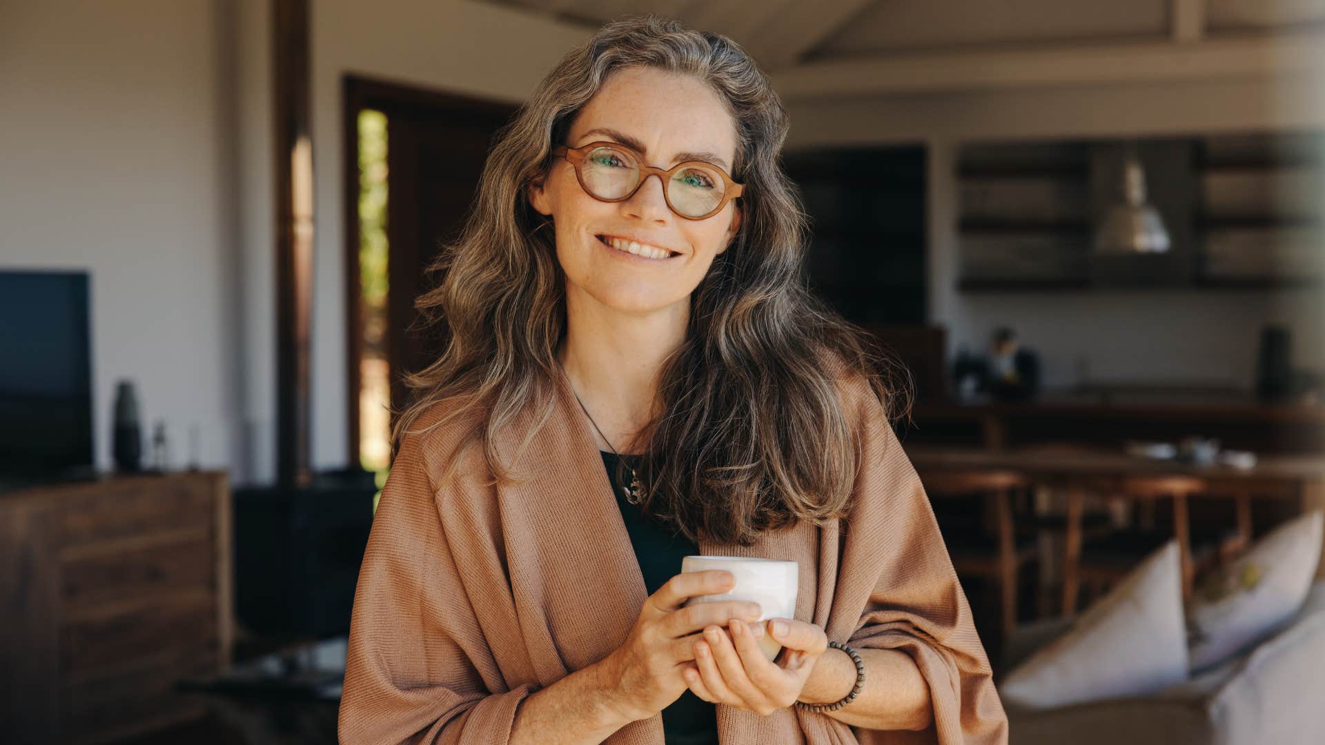 woman practicing self-care at home