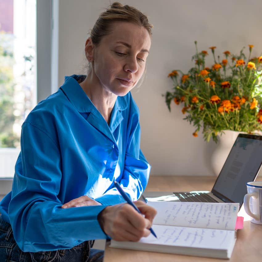 writing woman who has goals she really cares about