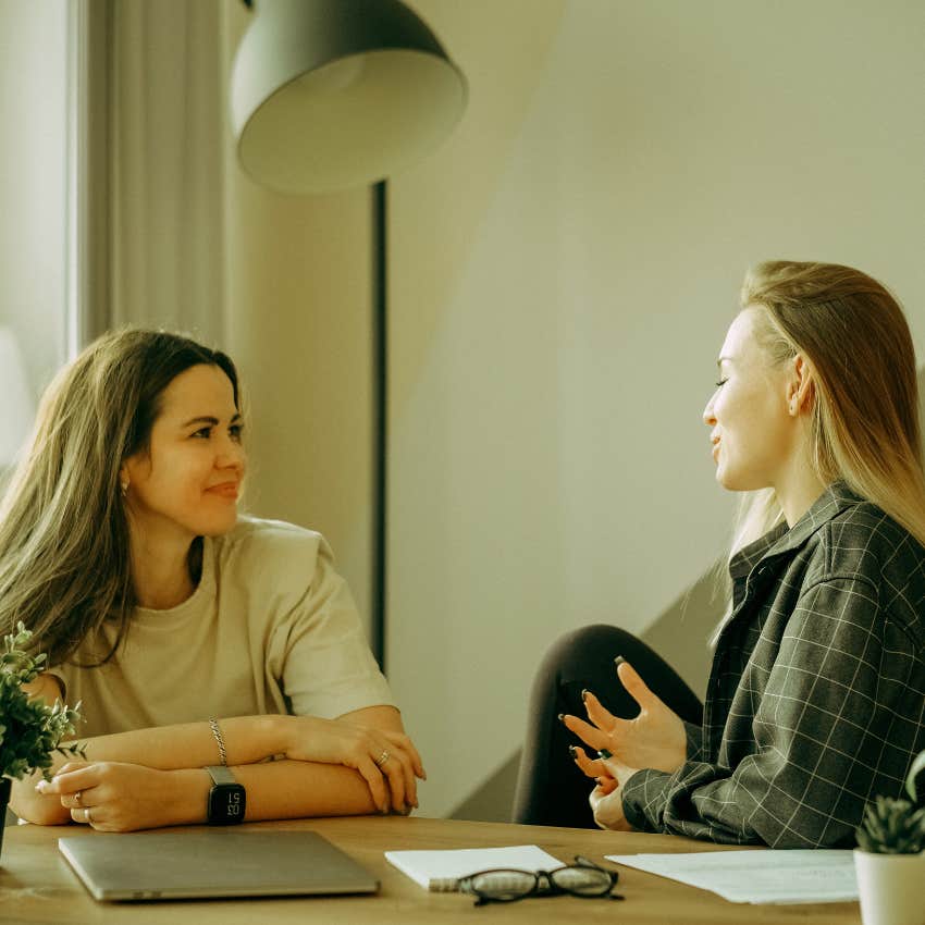 woman who is wondering if someone is trustworthy as questions if woman is understanding what she is trying to create