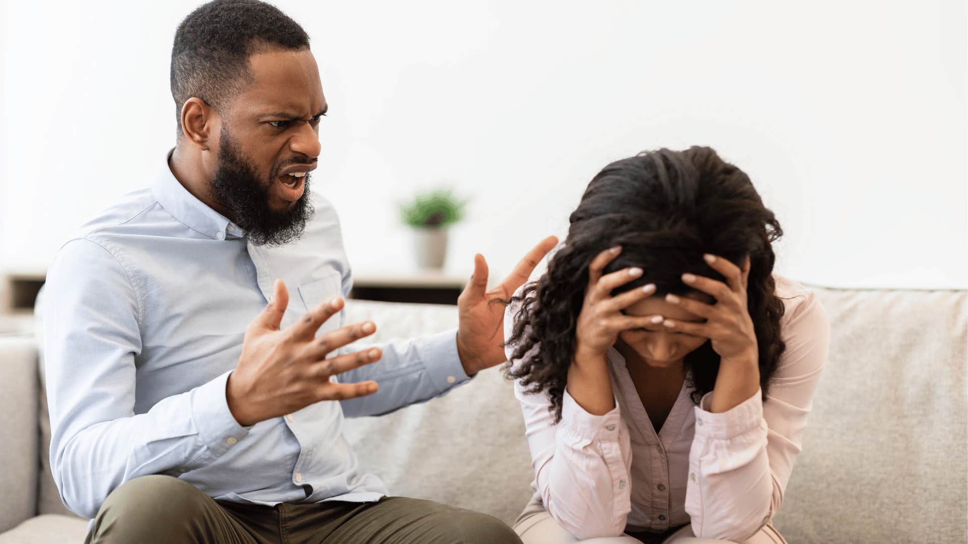 man criticizing his partner