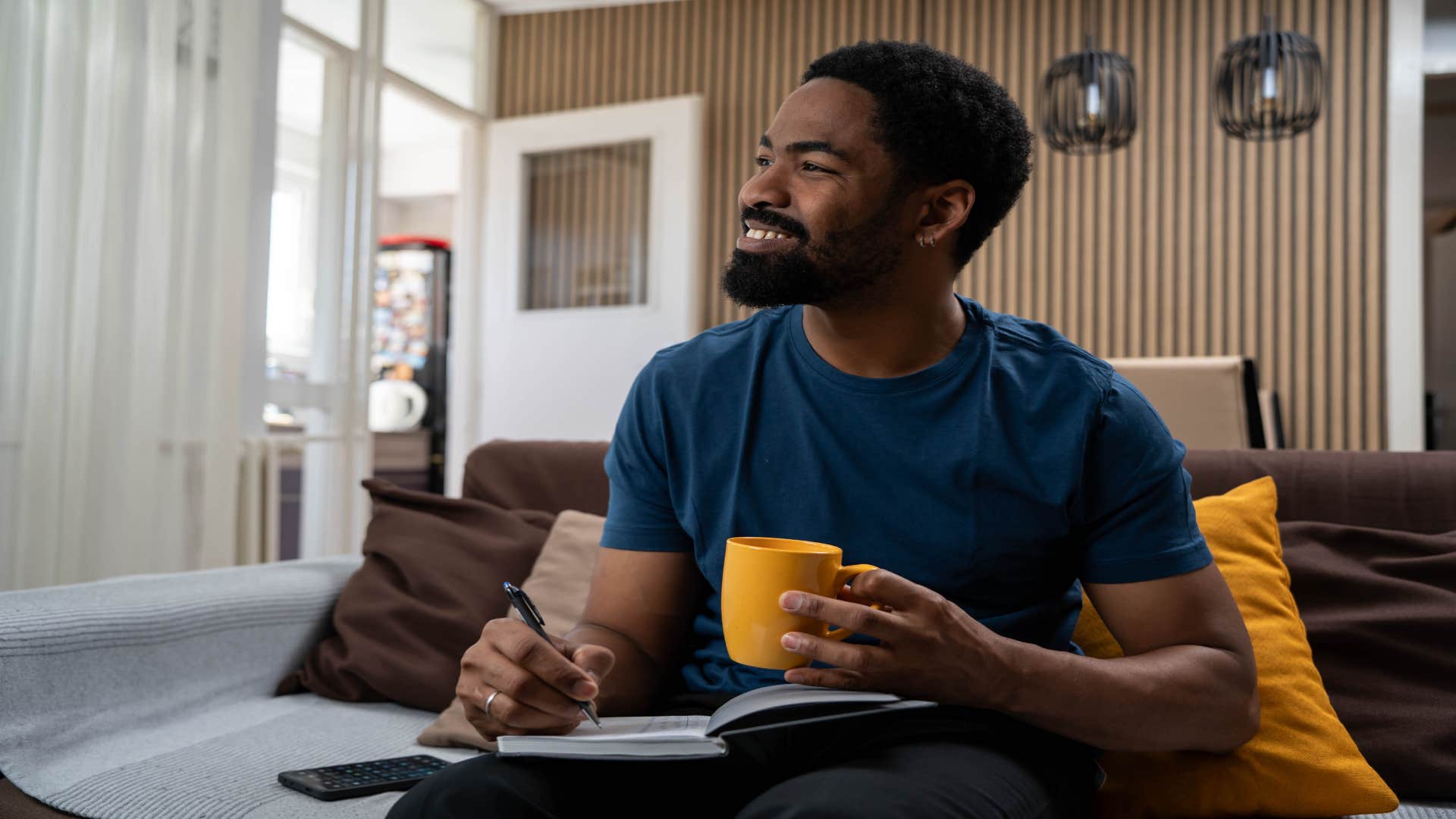 genuinely happy man who regularly feels positive emotions