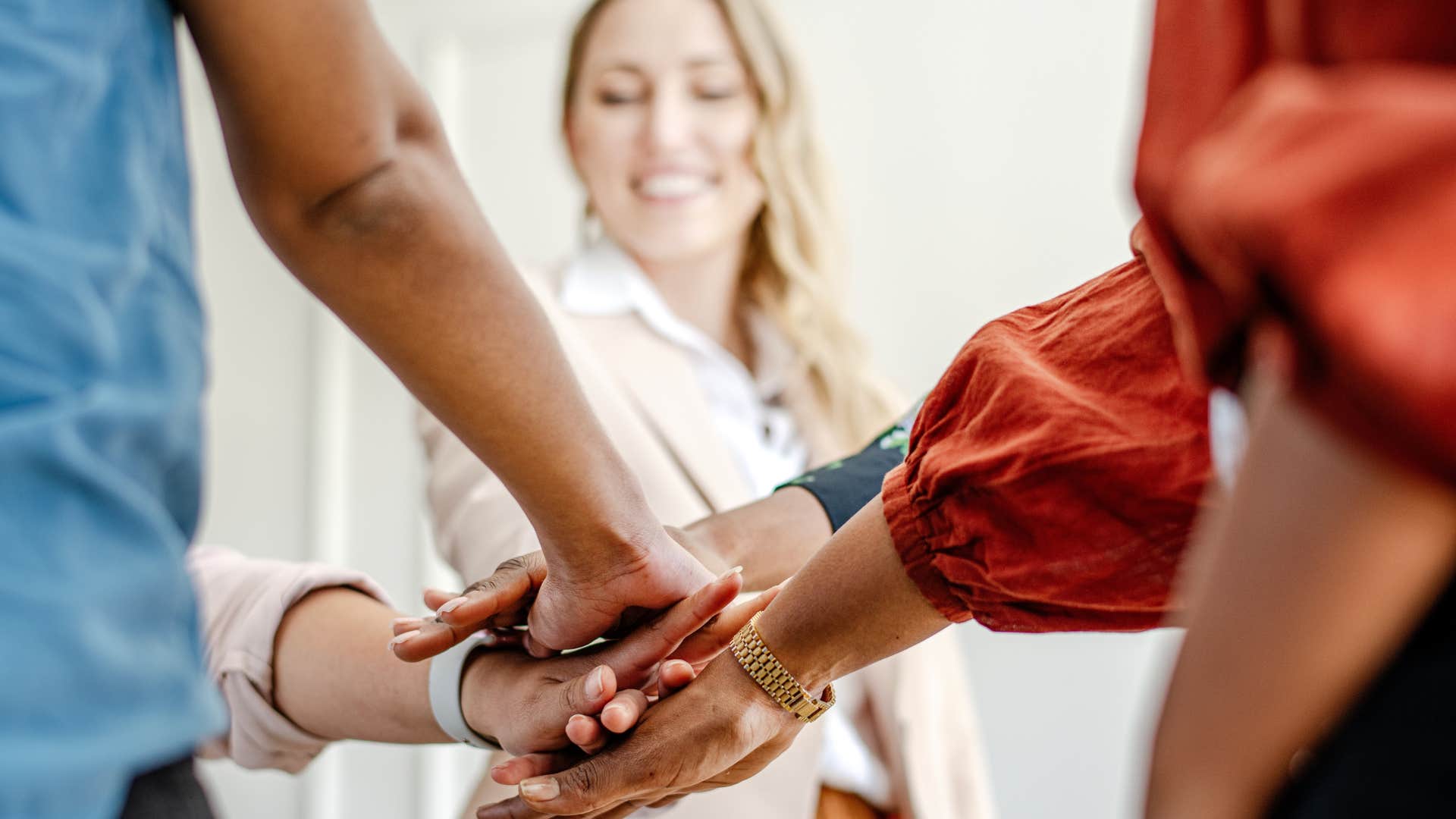 Introvert doing a team building activity that she finds draining