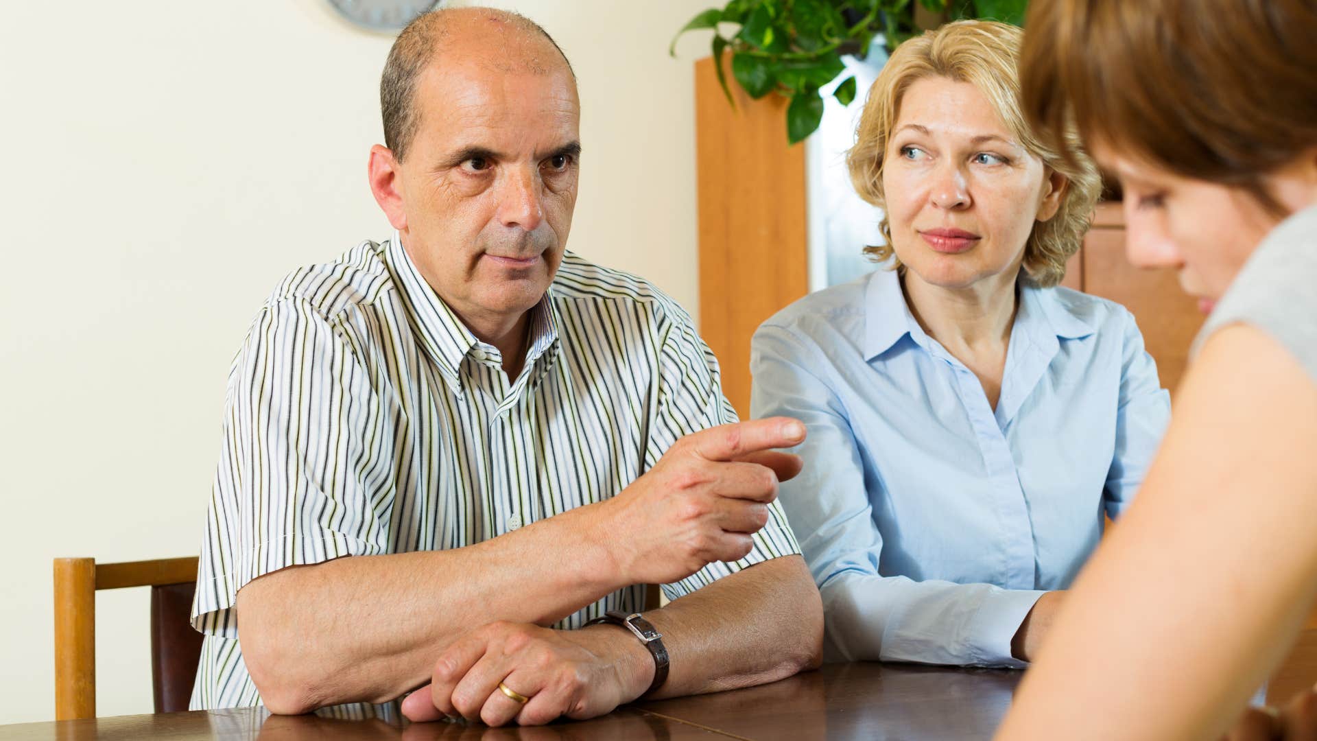 parents scolding adult daughter who assumes financial support will always be there