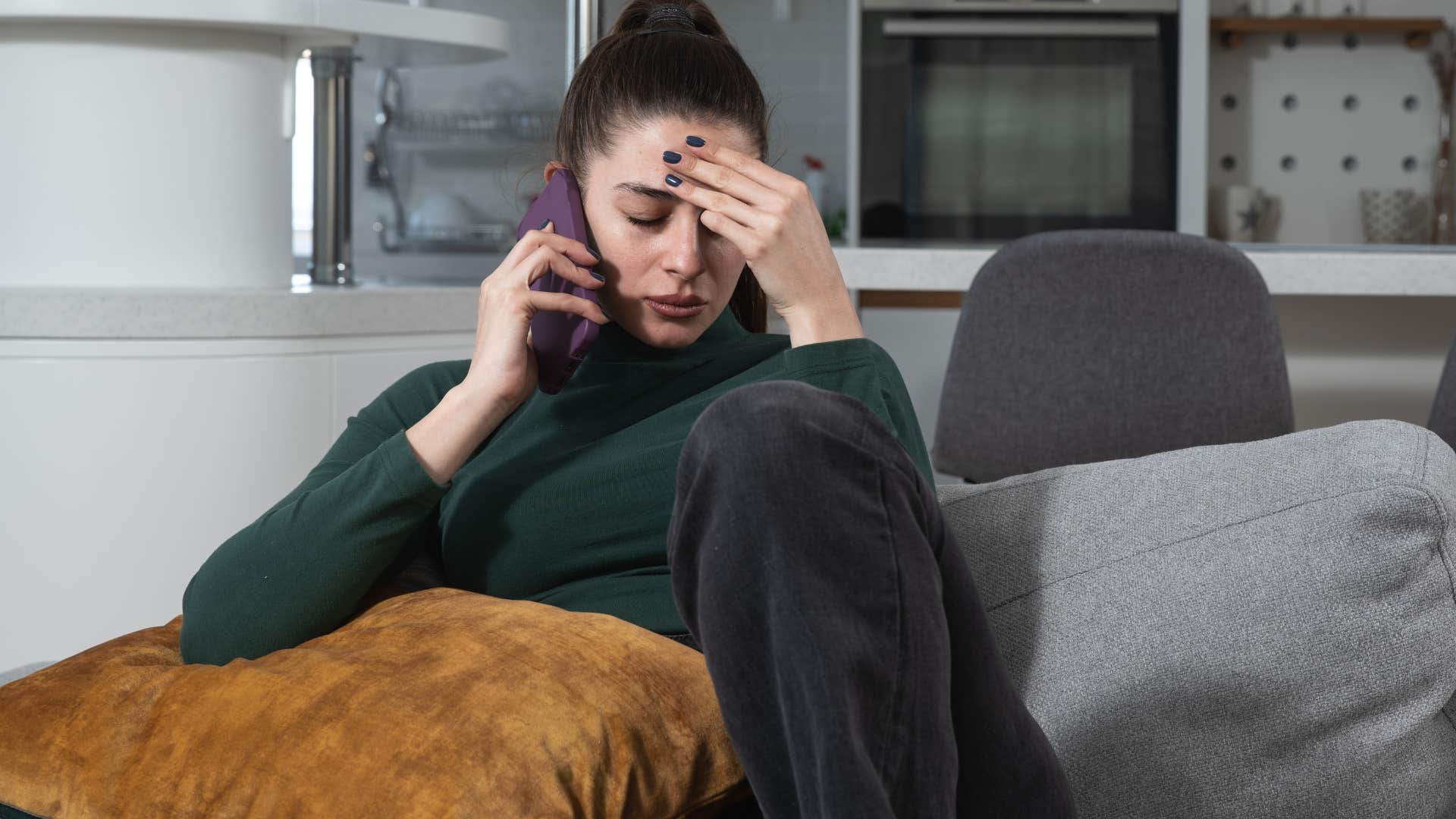 woman calling parents because she needs something
