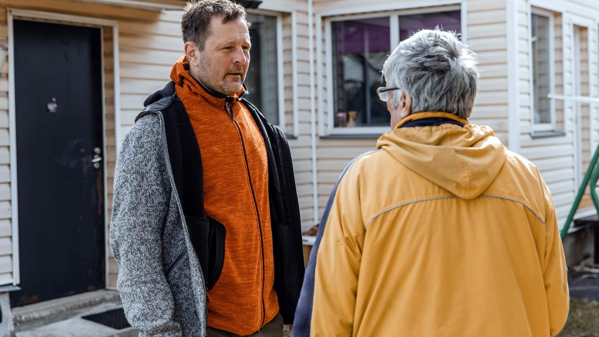 man talking to mom and overstepping her boundaries