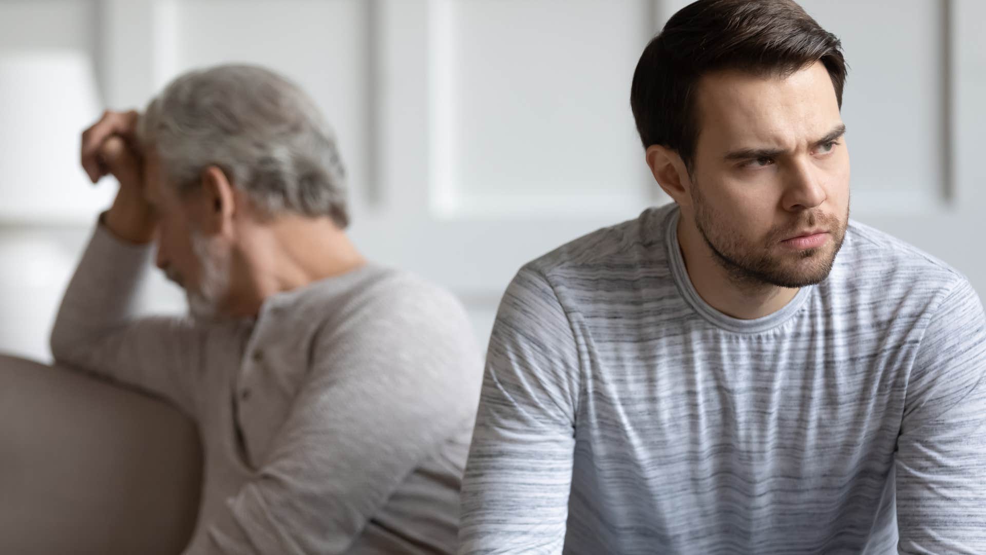 adult son trying to rewrite family history around father