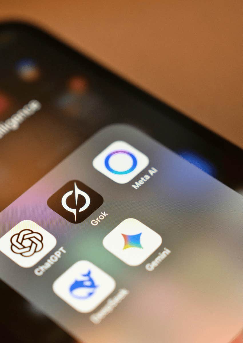 AI apps grouped together on phone screen