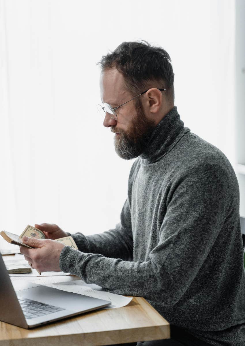 man gambling on sports online