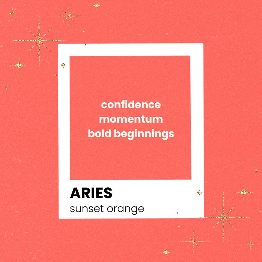 aries zodiac sign power color 2026 sunset orange