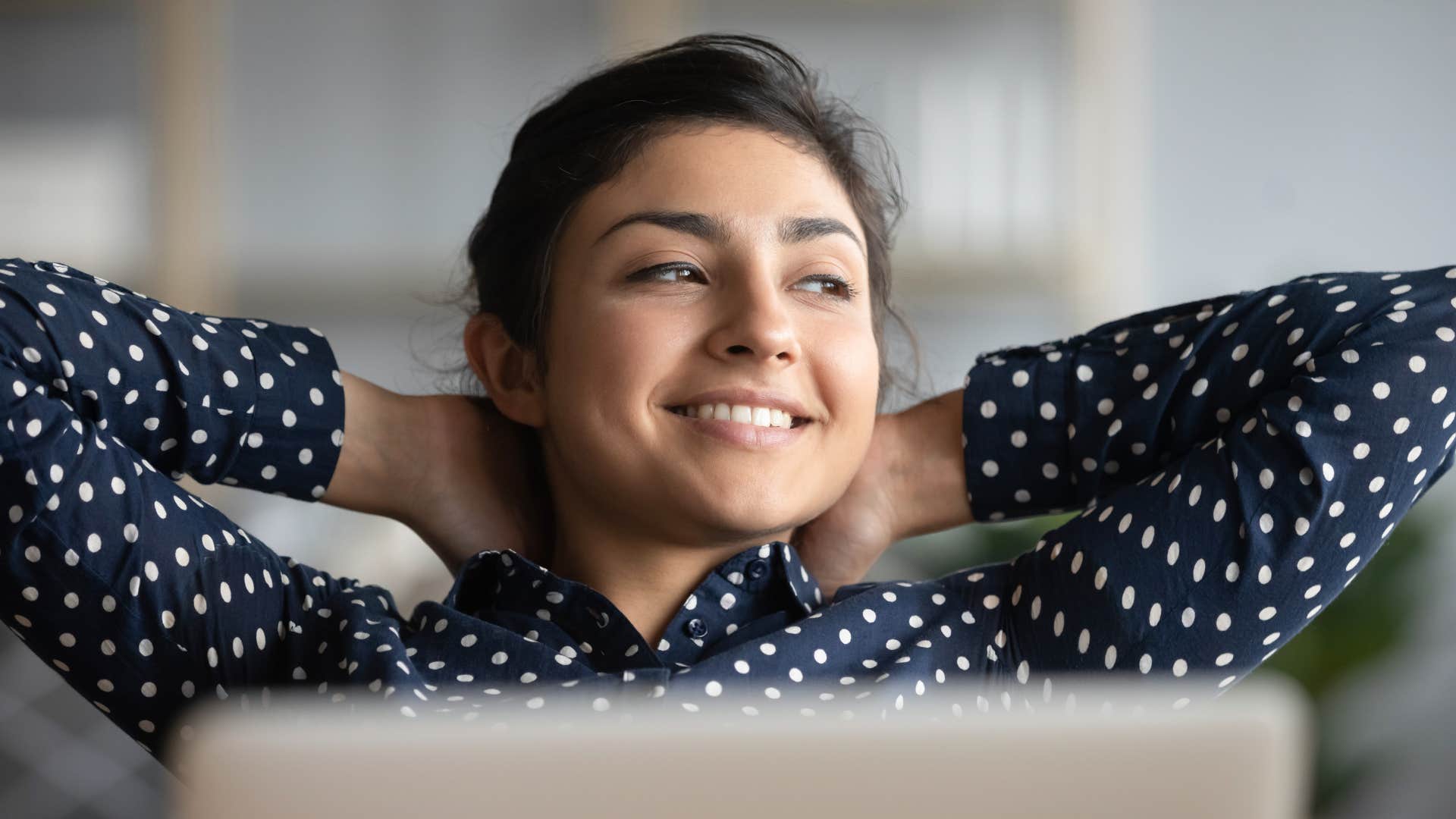 happy person relaxes showing balance after healing