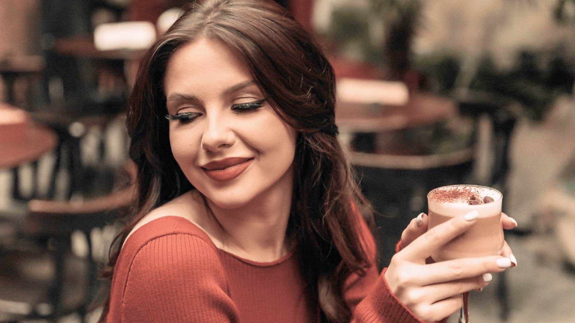 attractive woman smiling softly 