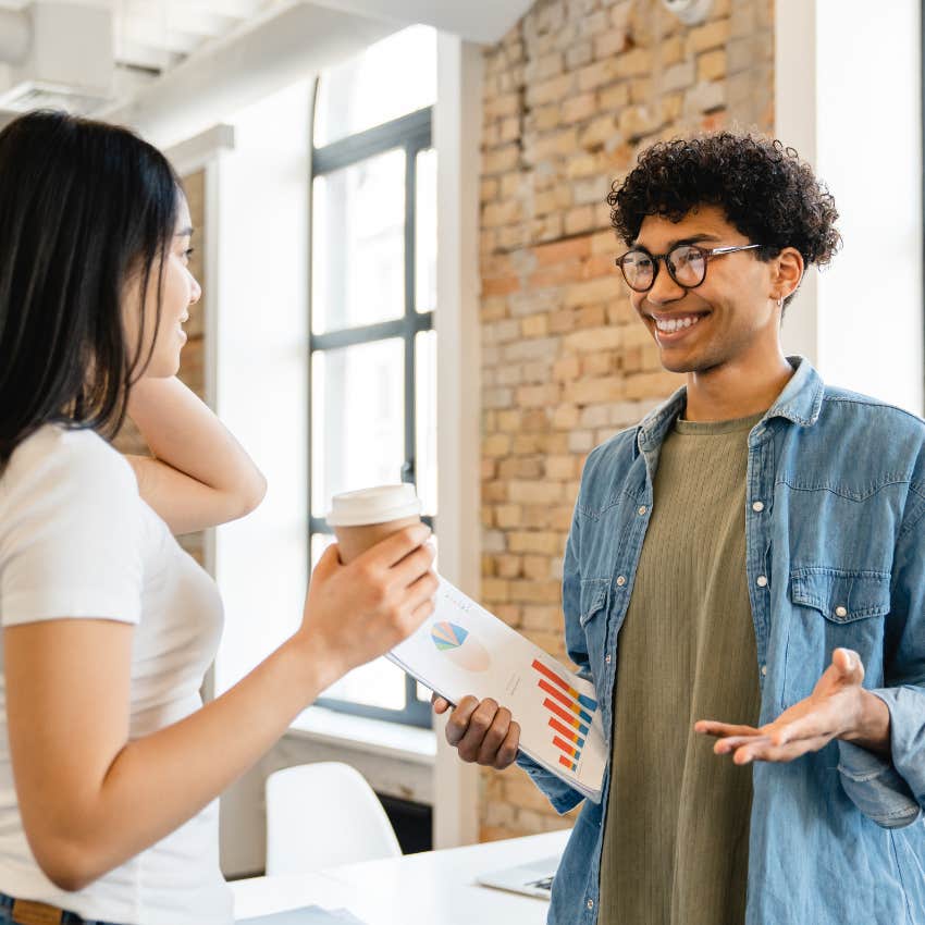 Man being authentic during a first conversation