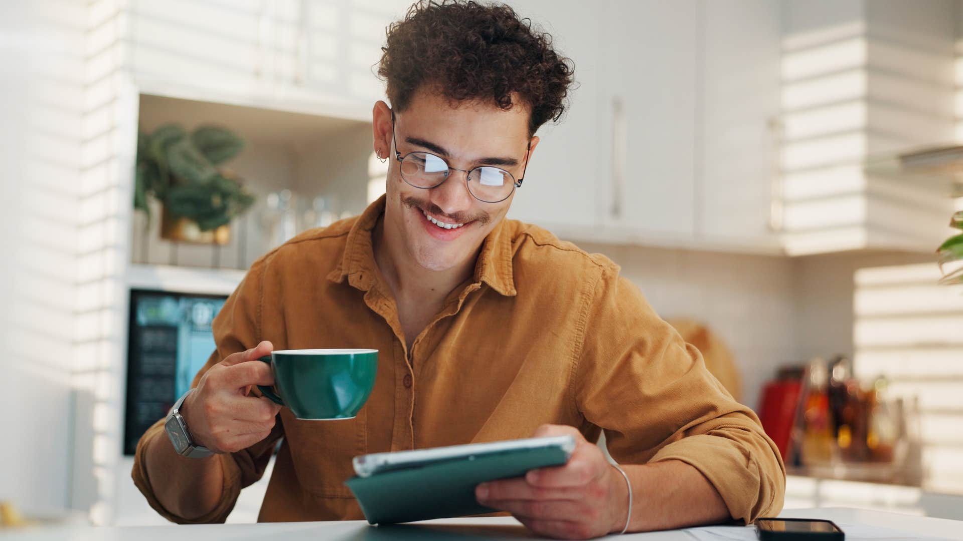 Man who's not being available all the time at home.