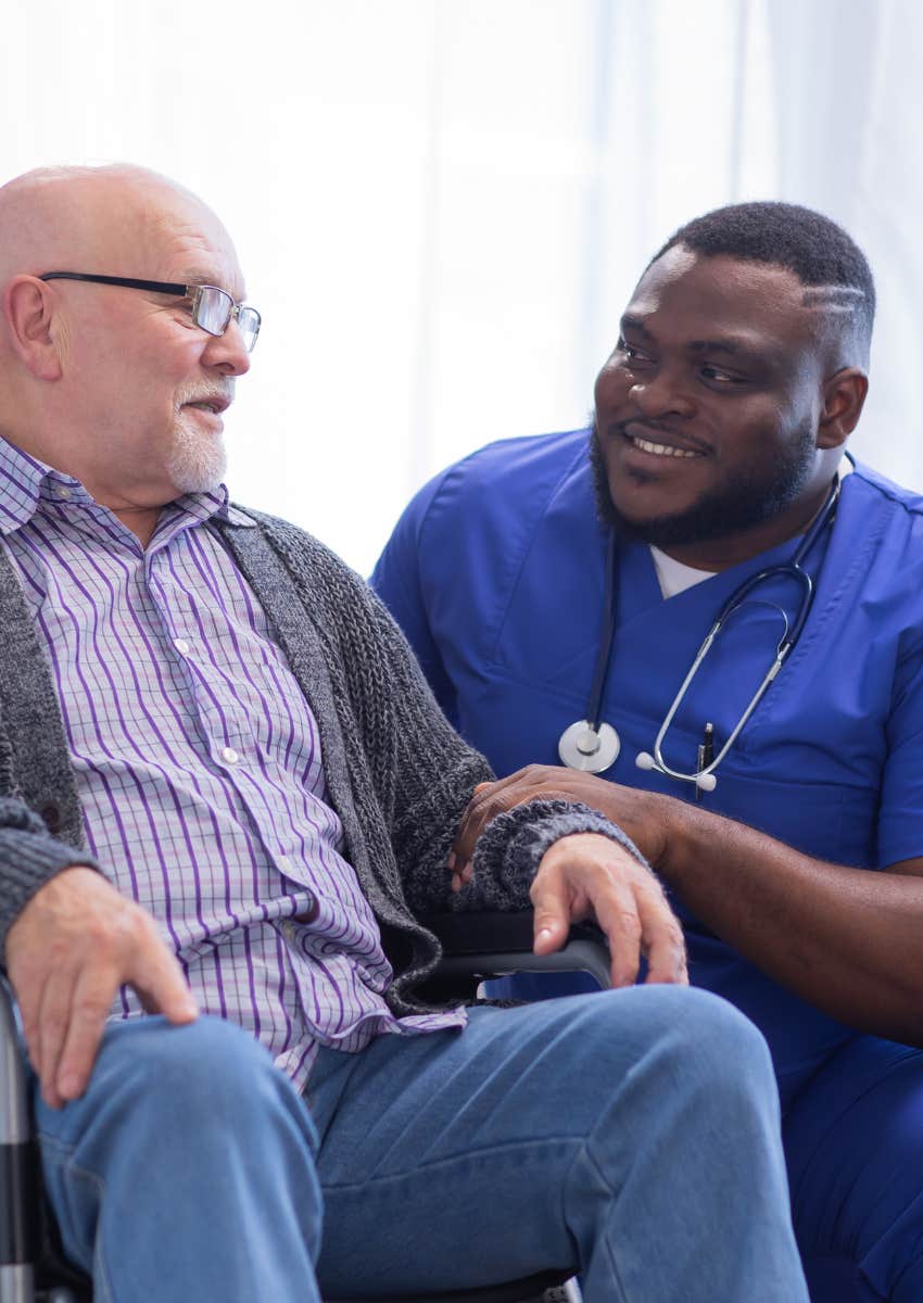 caregiver and elderly patient
