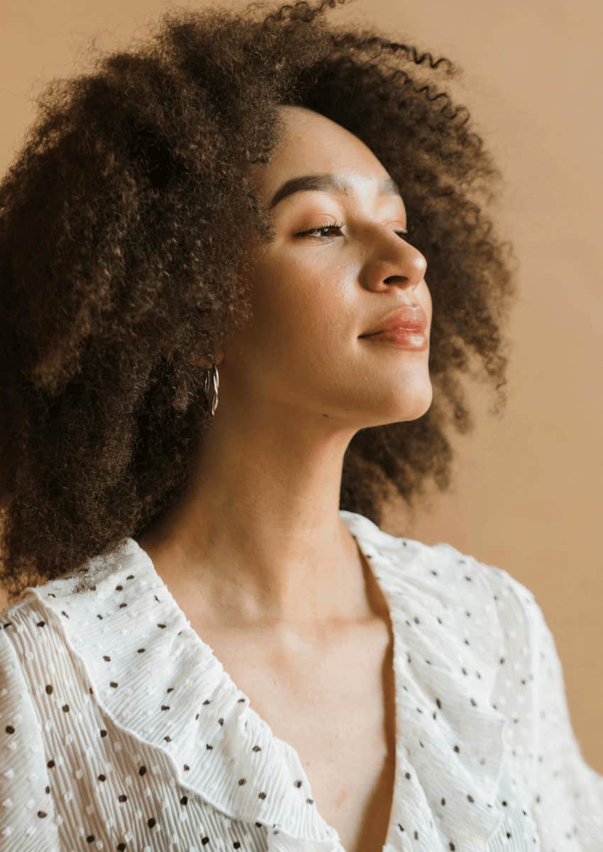 confident woman finally accepting compliments