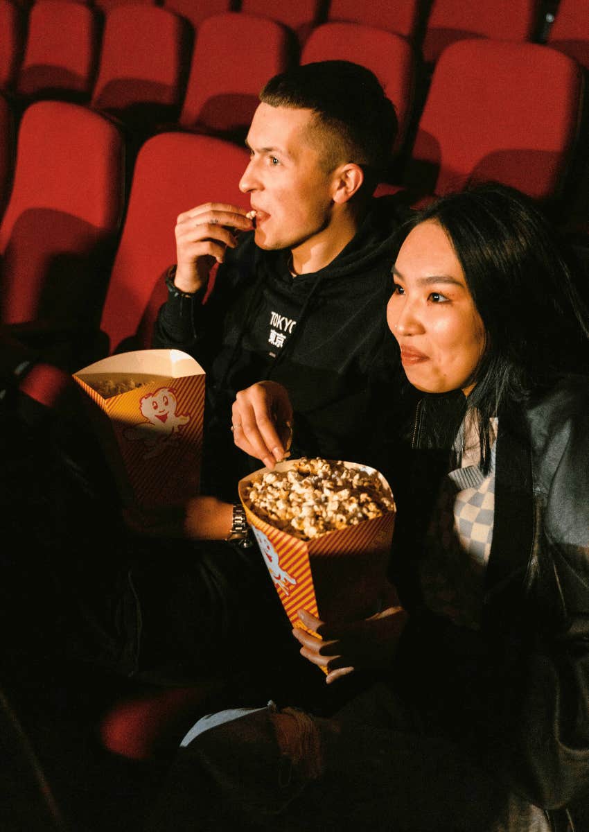 couple in a movie theater together