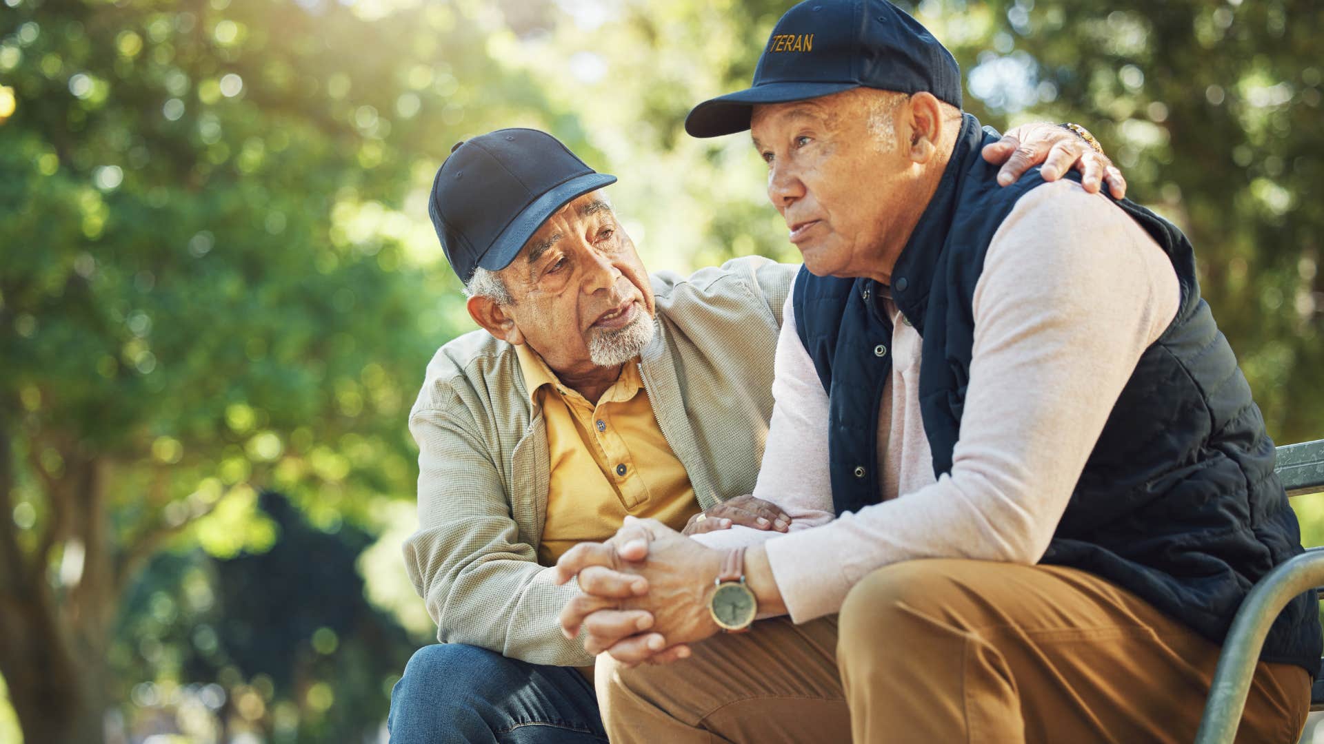 caring friends talking saying let's think through this together