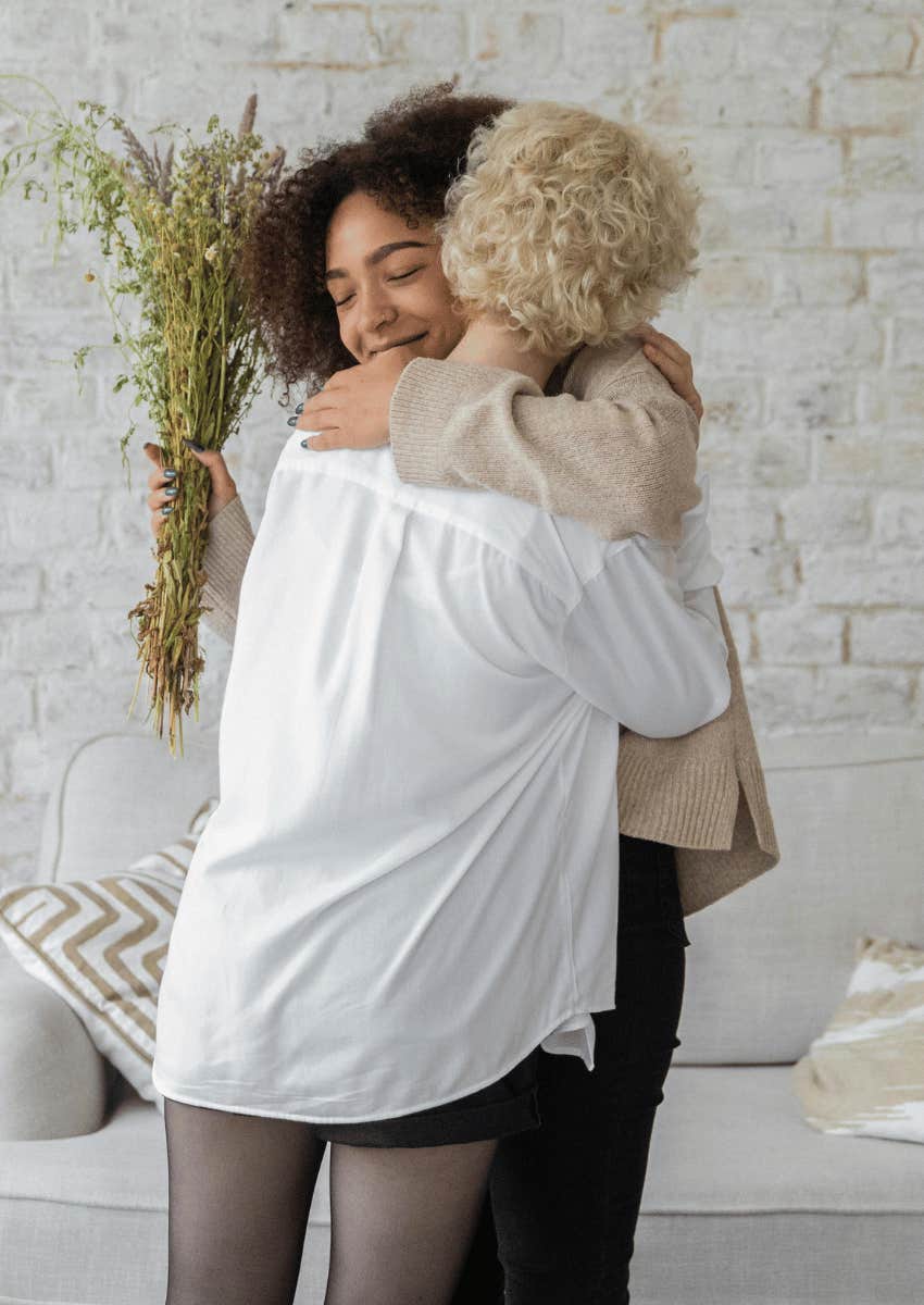 friends hugging each other in validation